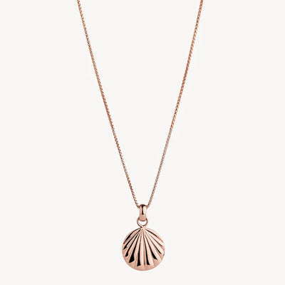 Seashell Pendant Necklace - rose gold