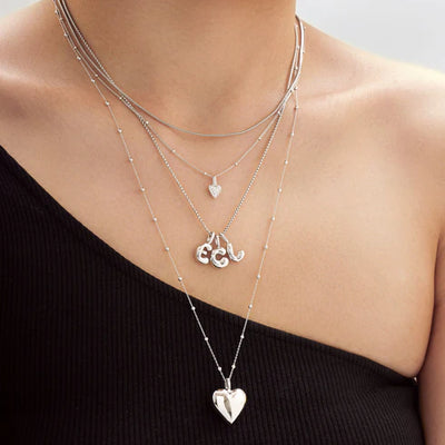 Silver Dome Heart Charm