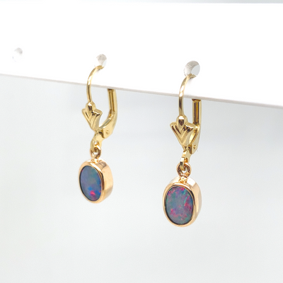 9K Opal Hinge Earrings