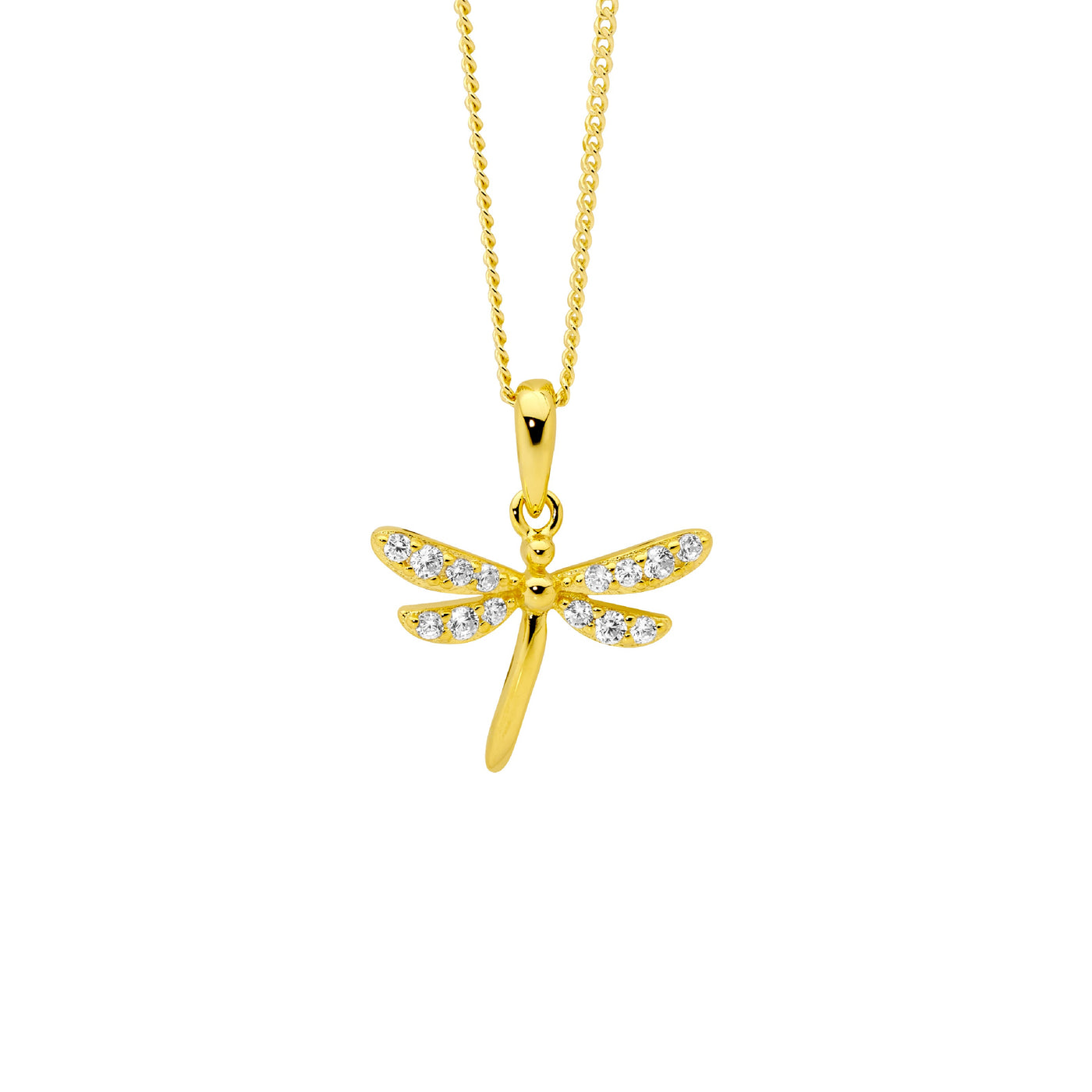 SS  Dragonfly Necklet - goldtone