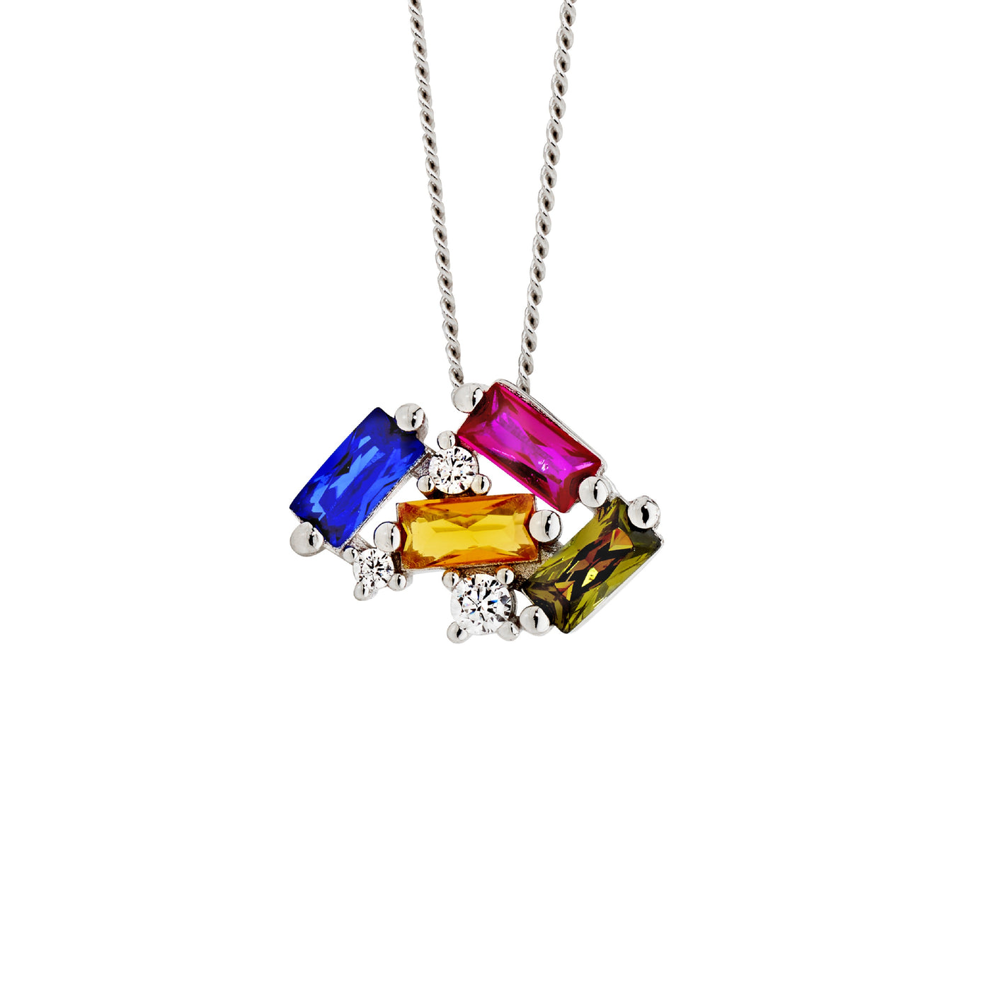 SS Multi Colour Scattered Necklet