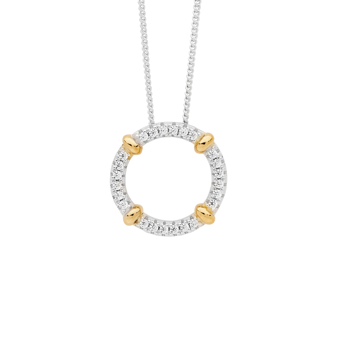Circle Pendant Necklace - gold tone