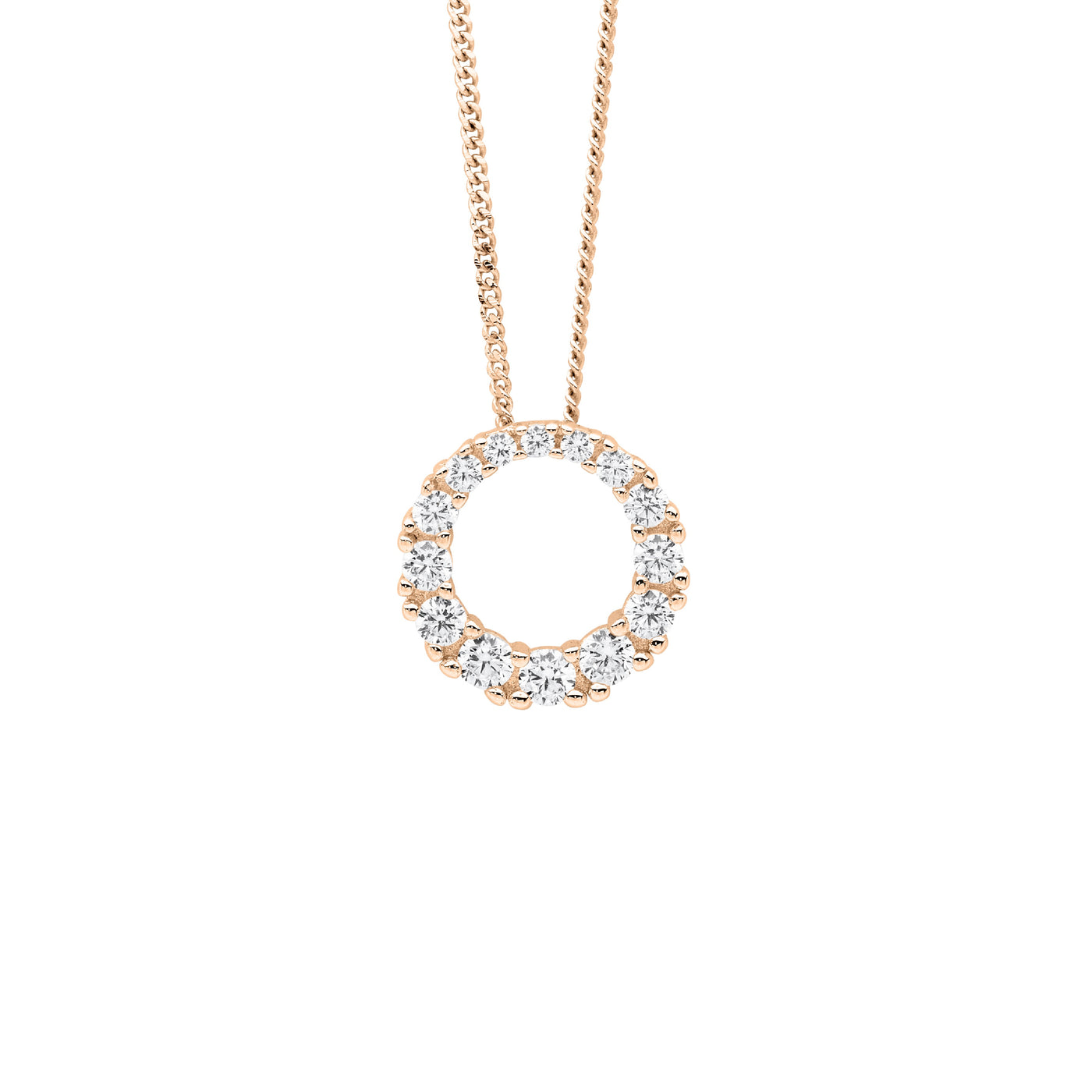 Gradient Circle Necklace - Rosetone