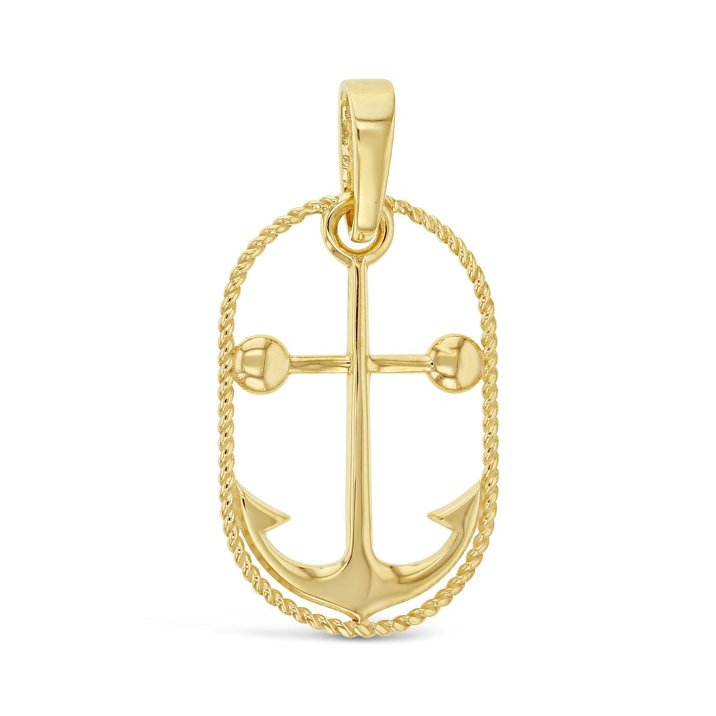 9K Anchor Pendant