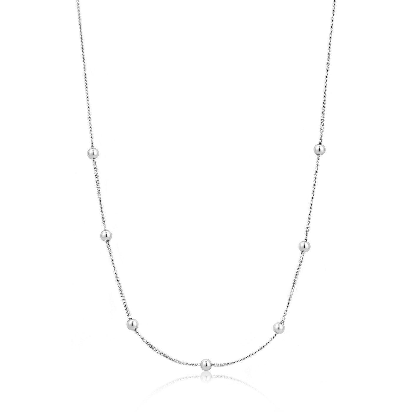 Modern Beaded Necklace - Silver