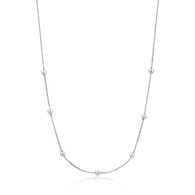 Modern Beaded Necklace - Silver