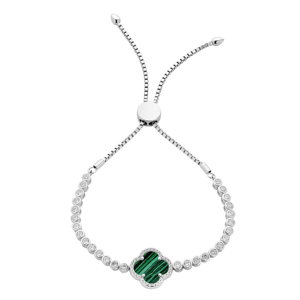Malachite Four-Leaf Clover Bracelet