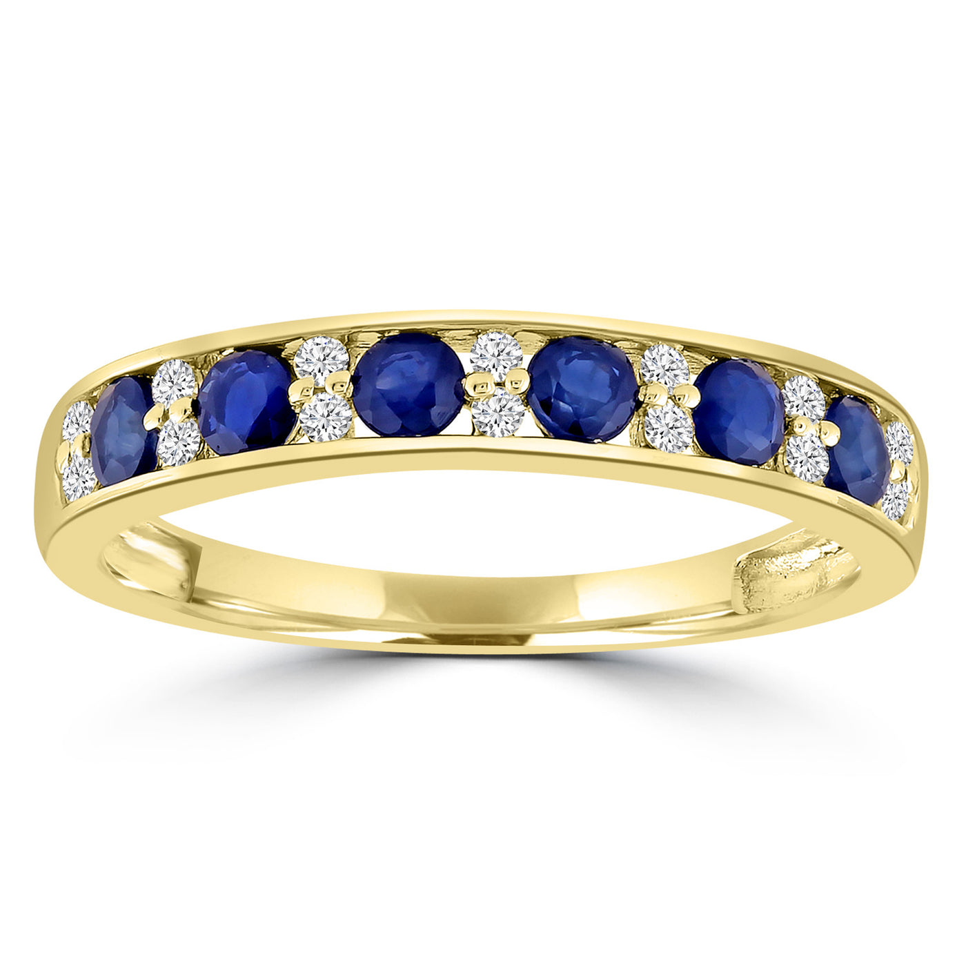 9K Sapphire Diamond Anniversary Ring