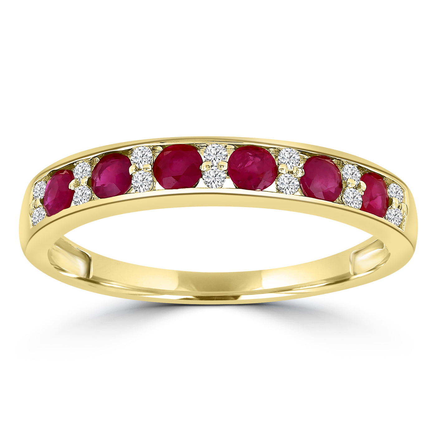 9K Ruby Diamond Anniversary Ring