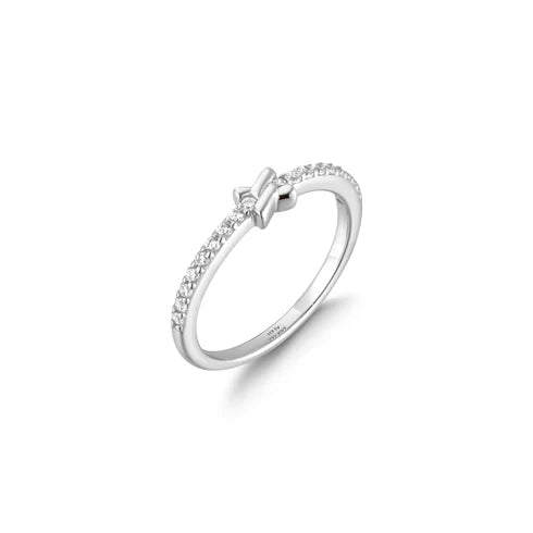 Silver Cross Cubic Zirconia Ring