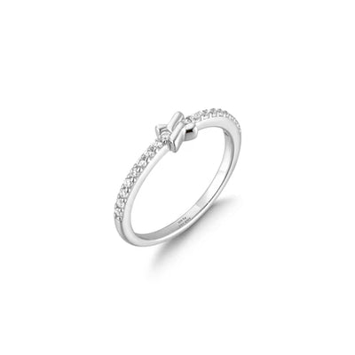 Silver Cross Cubic Zirconia Ring