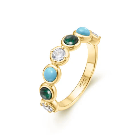 Malachite and Lab Created Turquoise Ring