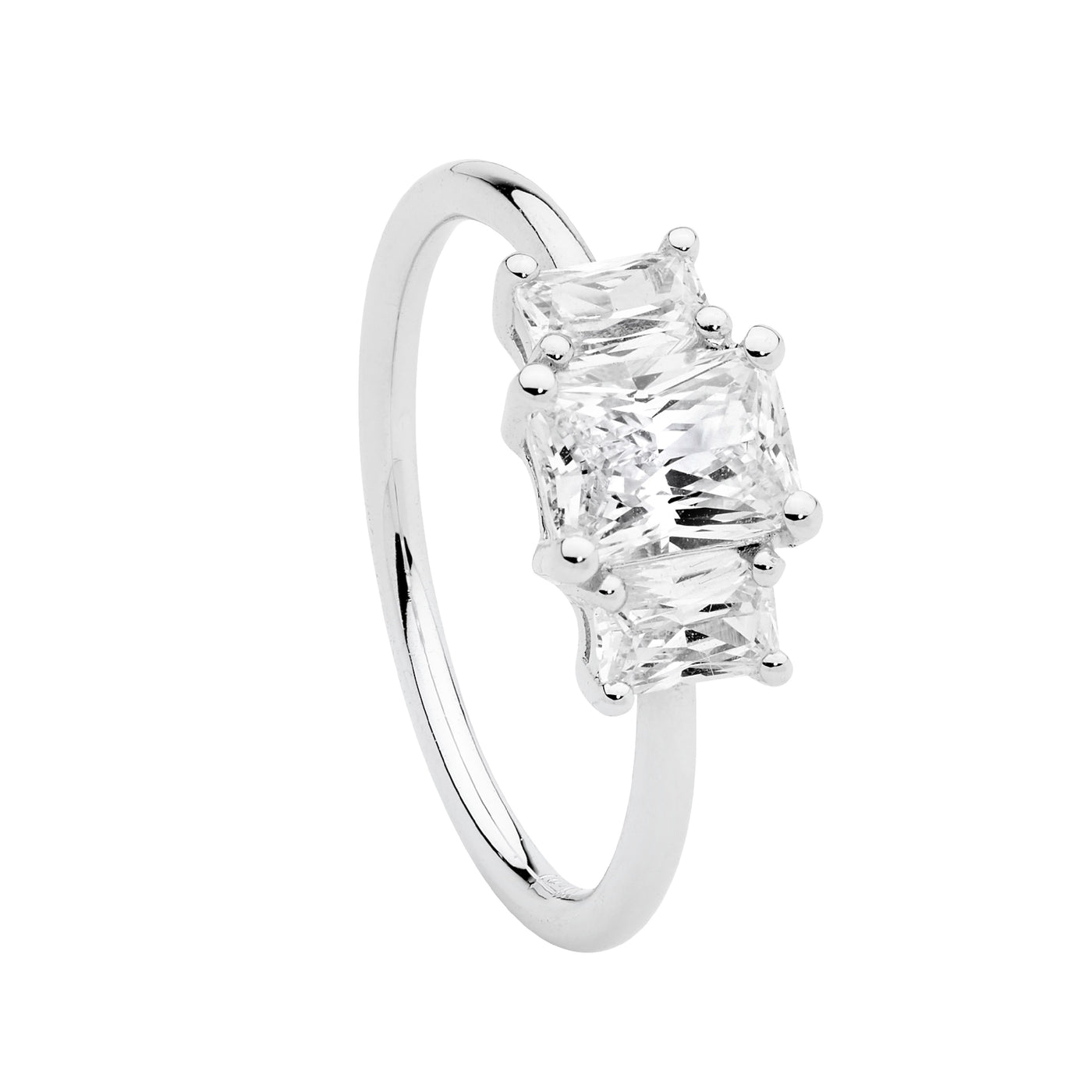 Radiant Cut Trilogy Ring