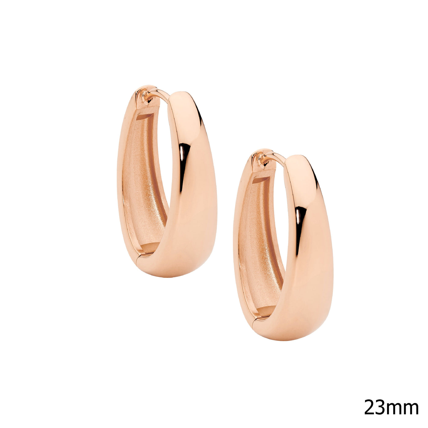 Stainless Steel Rose Gold Plated Hoop Earrings