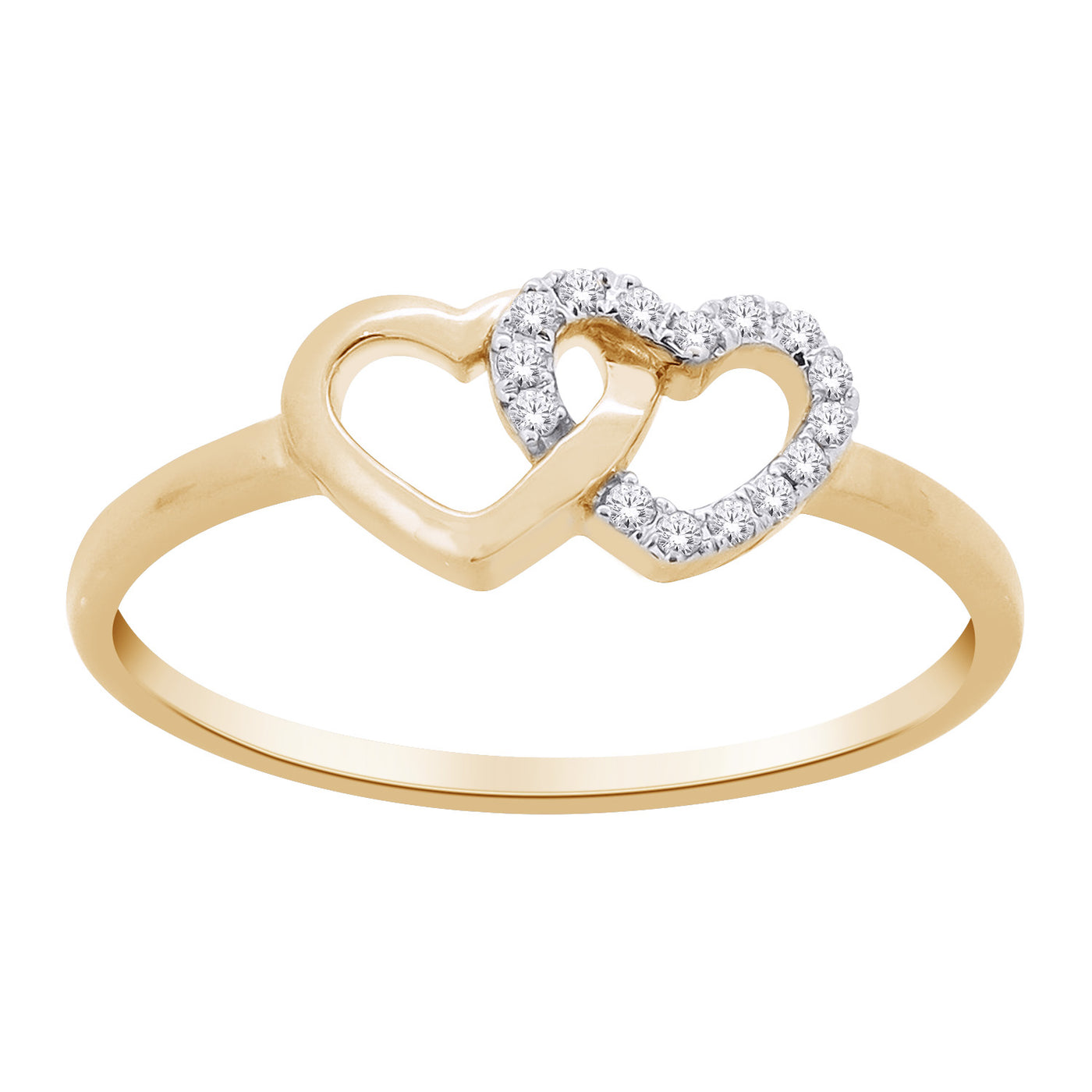 10K Double Heart Ring