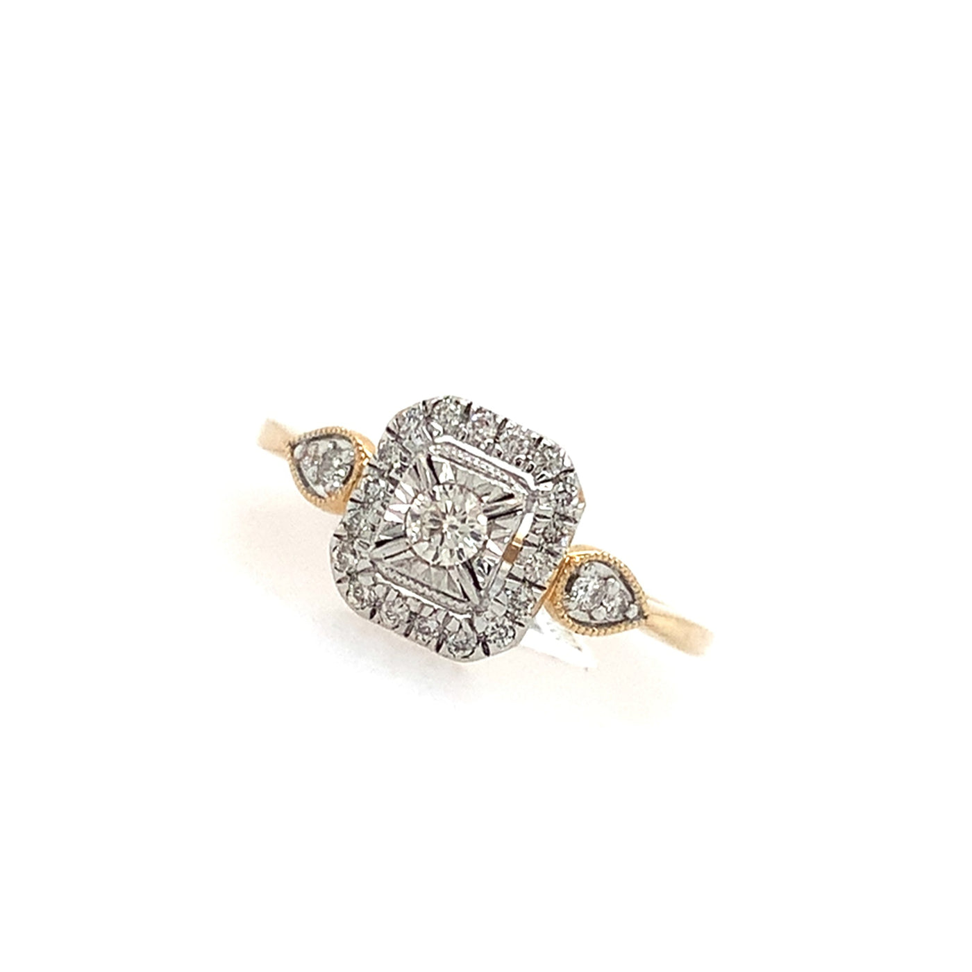10K Diamond Vintage Flair Ring