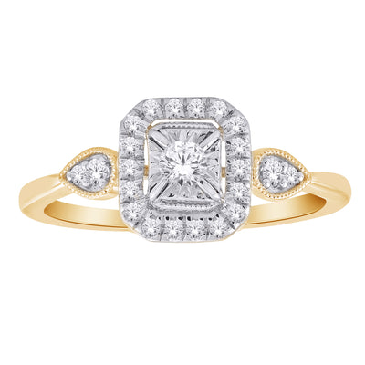 10K Diamond Vintage Flair Ring