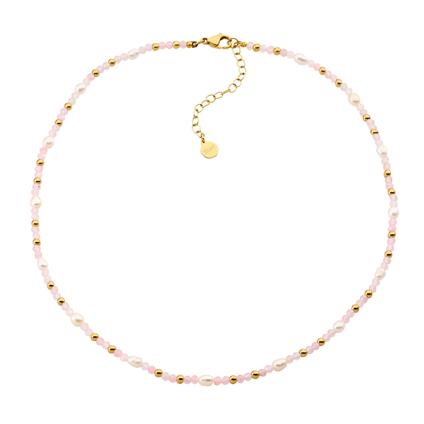 Pearl & Rose Quartz Beaded Necklace