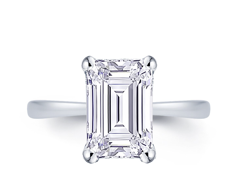 18k Lab Grown Diamond Emerald Cut Solitaire