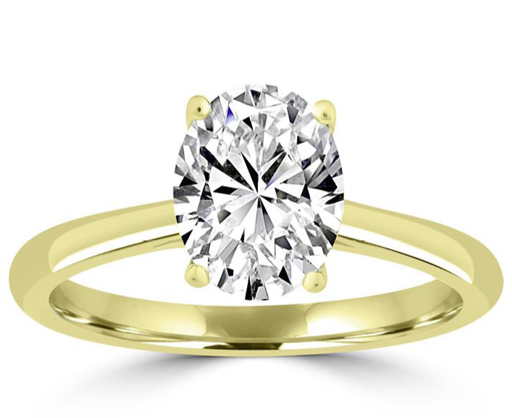 18k Lab-Grown Diamond 1.51ct  Oval Solitaire