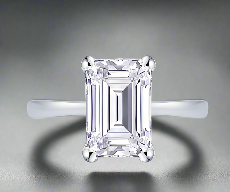 18k Lab Grown Diamond Emerald Cut Solitaire