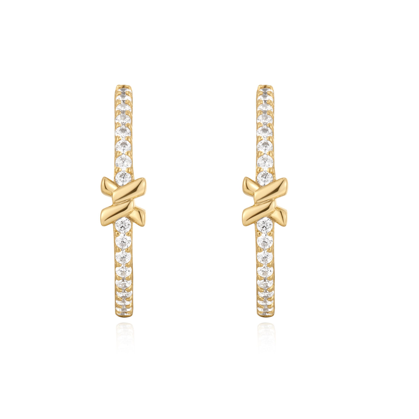 Gold Cross Hoops