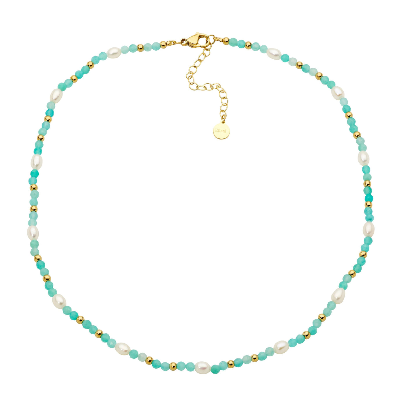 Amazonite and Pearl Bead Necklace