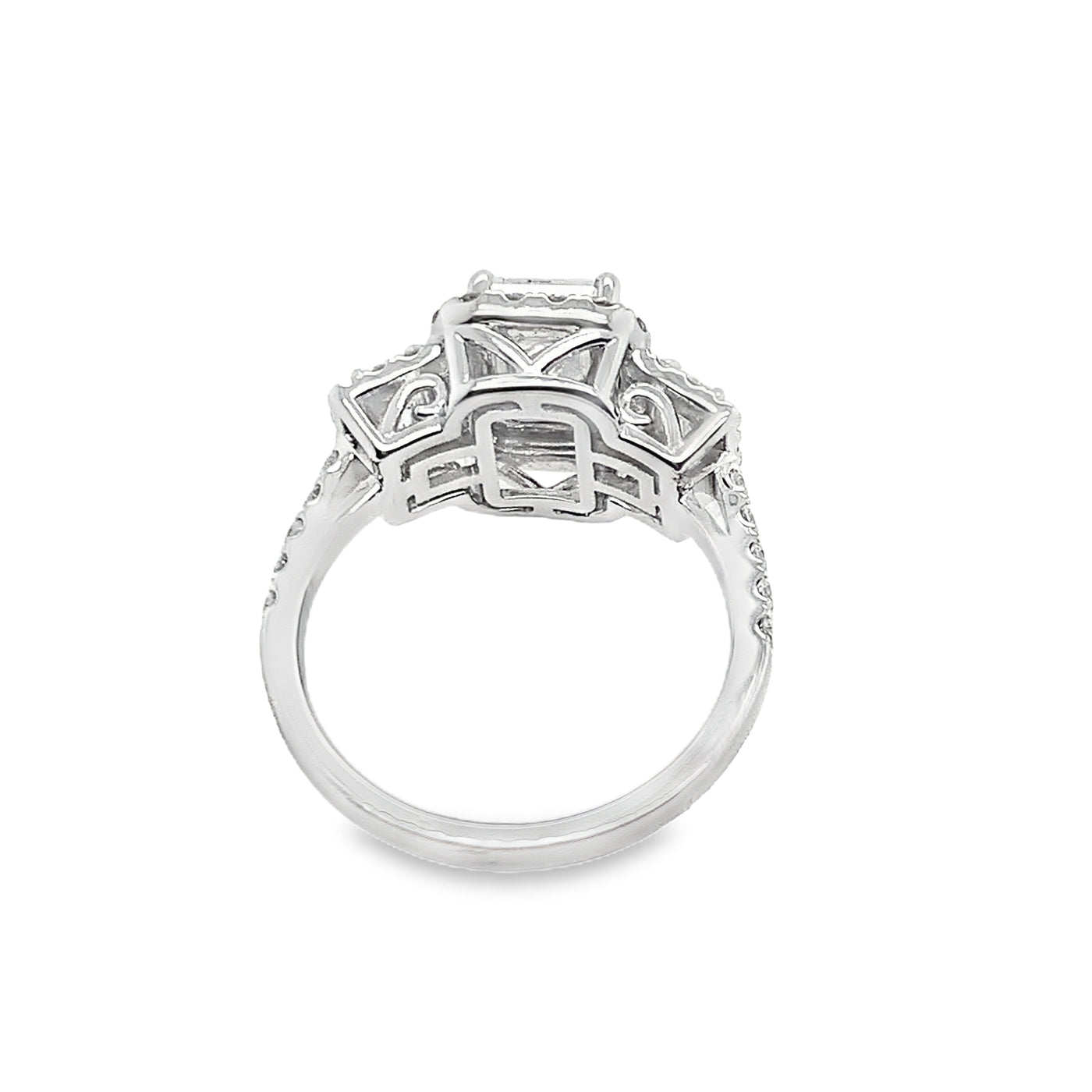 14K Lab Grown 3 carat Trilogy Ring