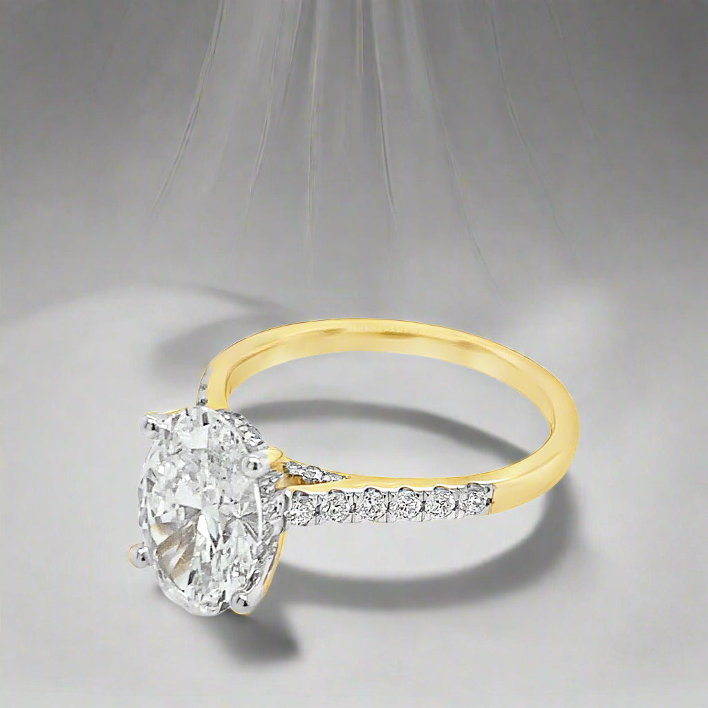 14K LAB GROWN DIAMOND OVAL CUT ENGAGEMENT RING