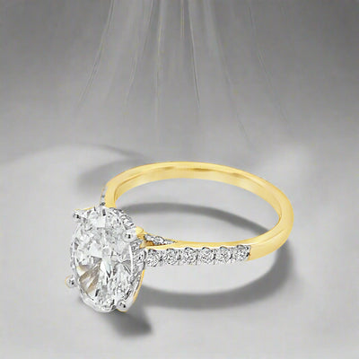 14K LAB GROWN DIAMOND OVAL CUT ENGAGEMENT RING