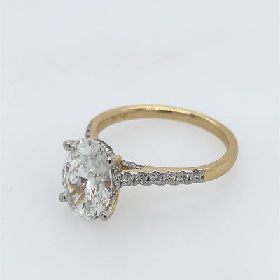 14K LAB GROWN DIAMOND OVAL CUT ENGAGEMENT RING