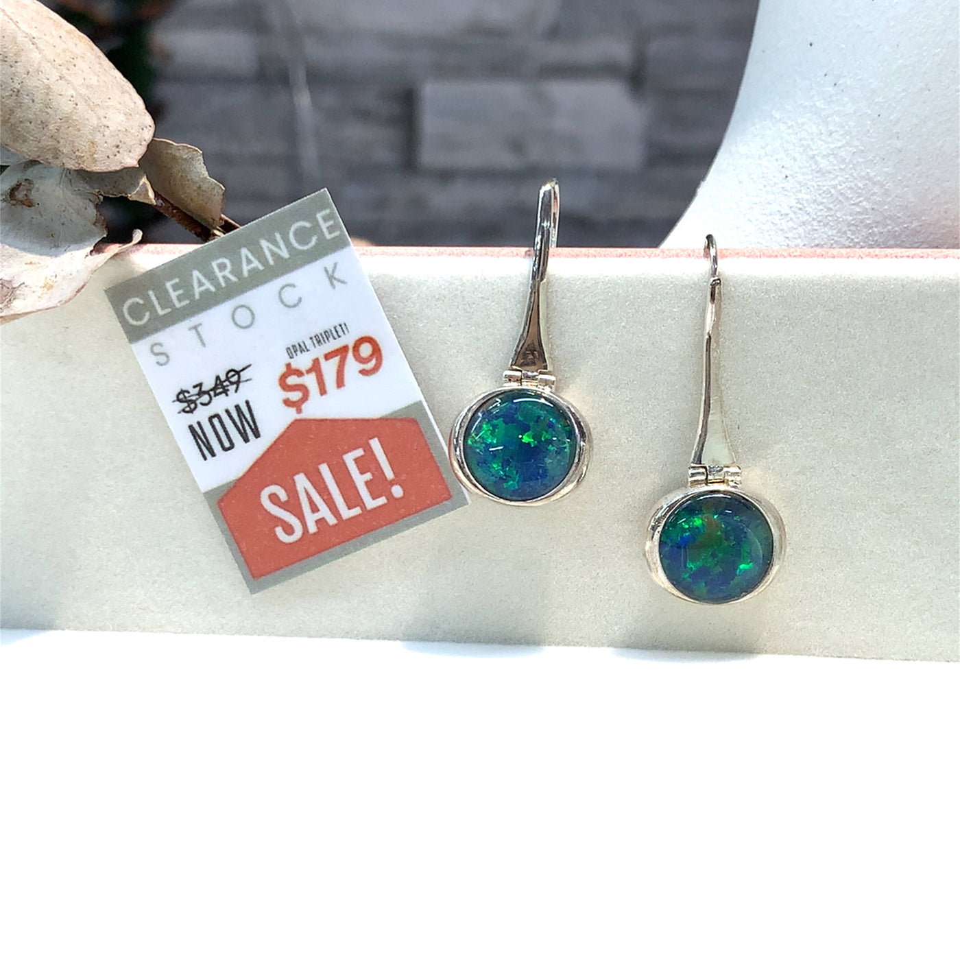 Sterling Silver Opal Earring
