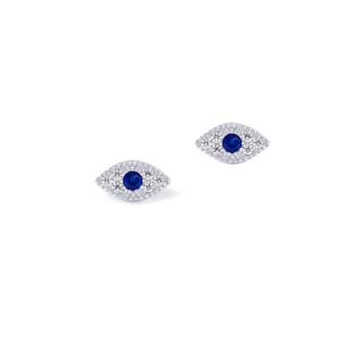 Evil Eye Flatback Stud Pair