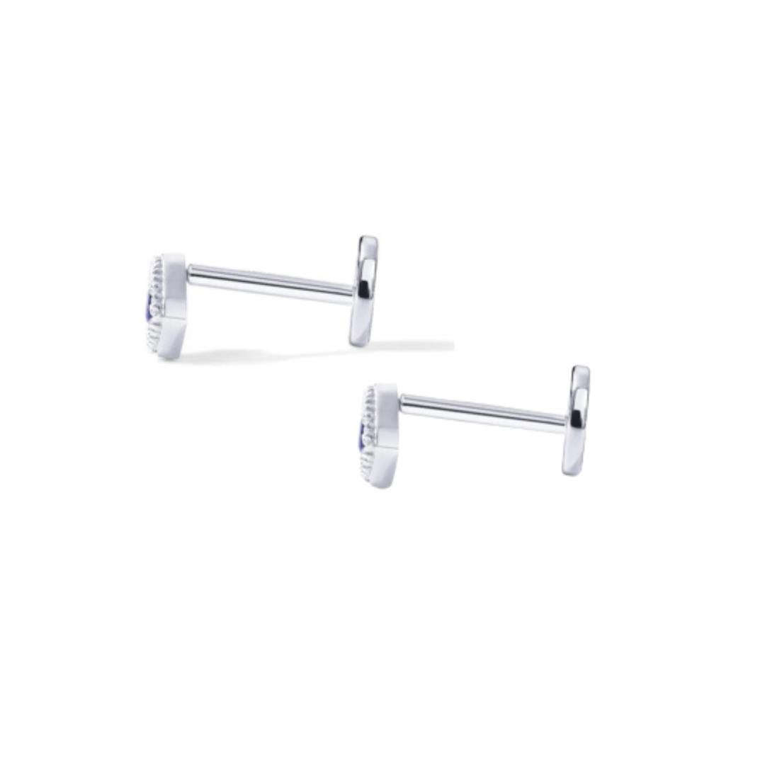Evil Eye Flatback Stud Pair