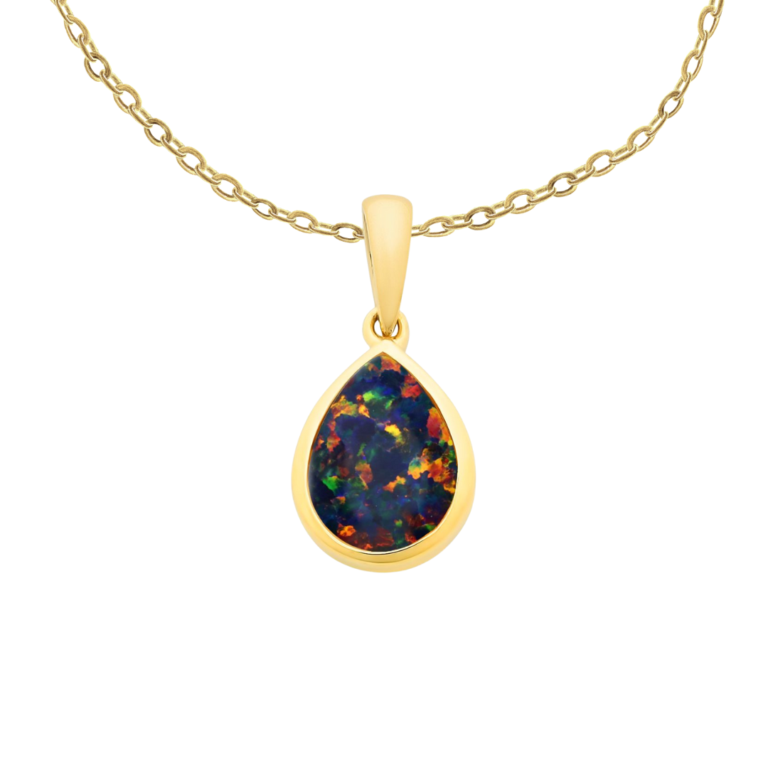 9K Created Dark Opal Pendant