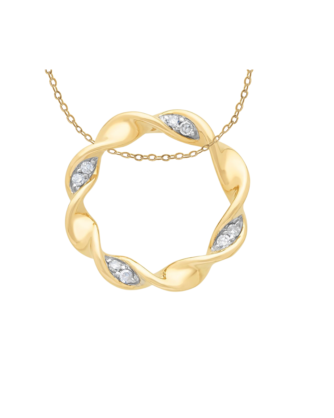 9K Twist Diamond Pendant
