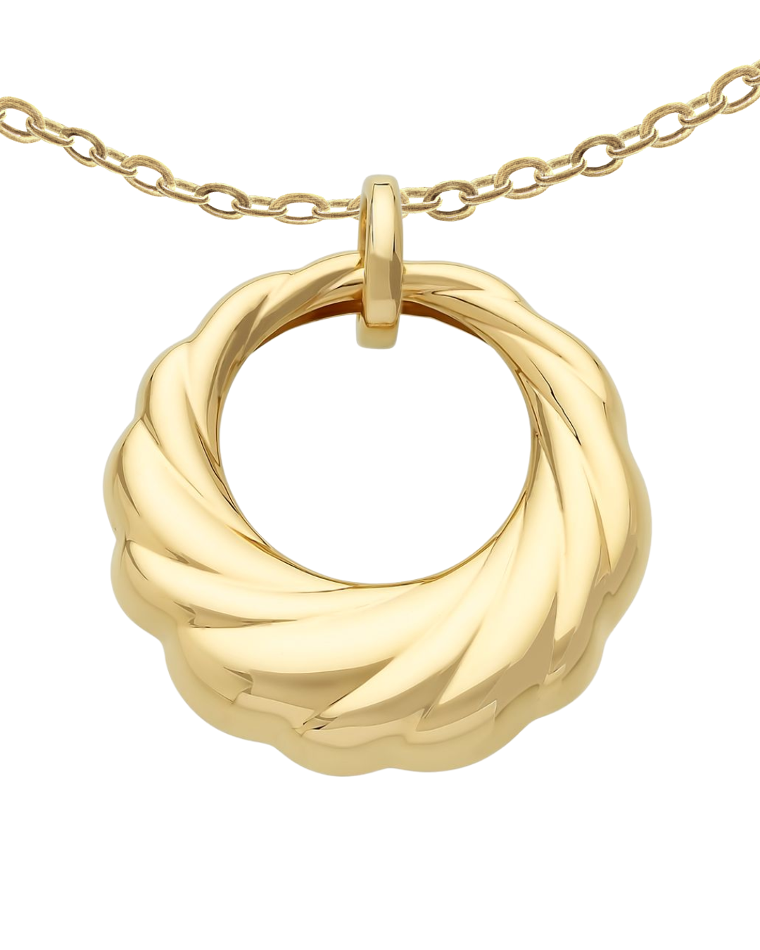 9K Gold Puffed Twist Pendant