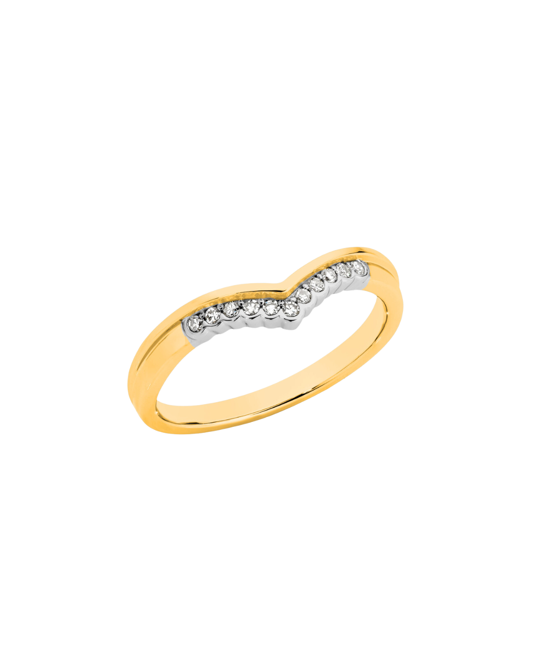 9K Diamond Wishbone Ring