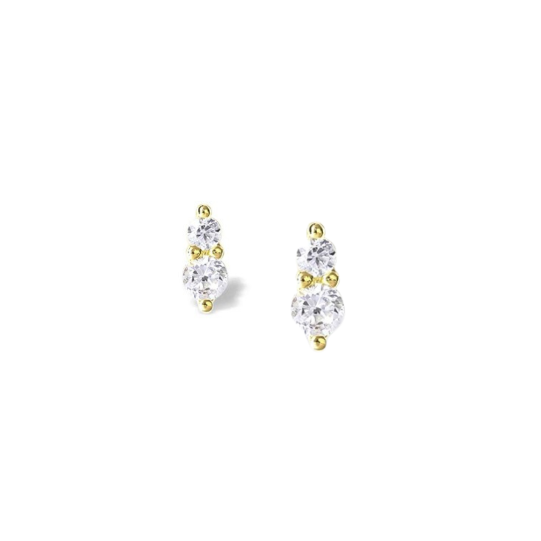Zirconia Flatback Earring PAIR -GP