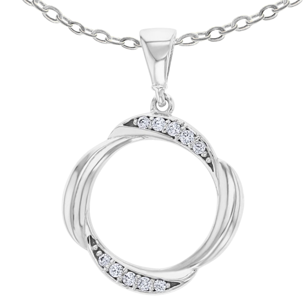 9K Weaved Circle Pendant