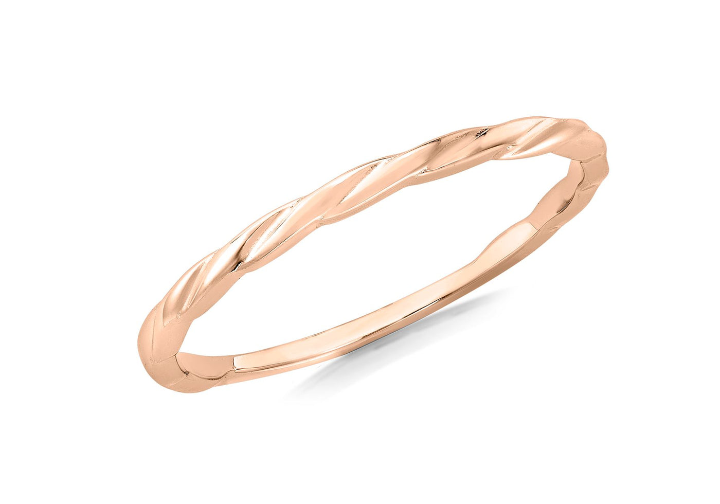 9K Rose Gold Twist Stacker Ring