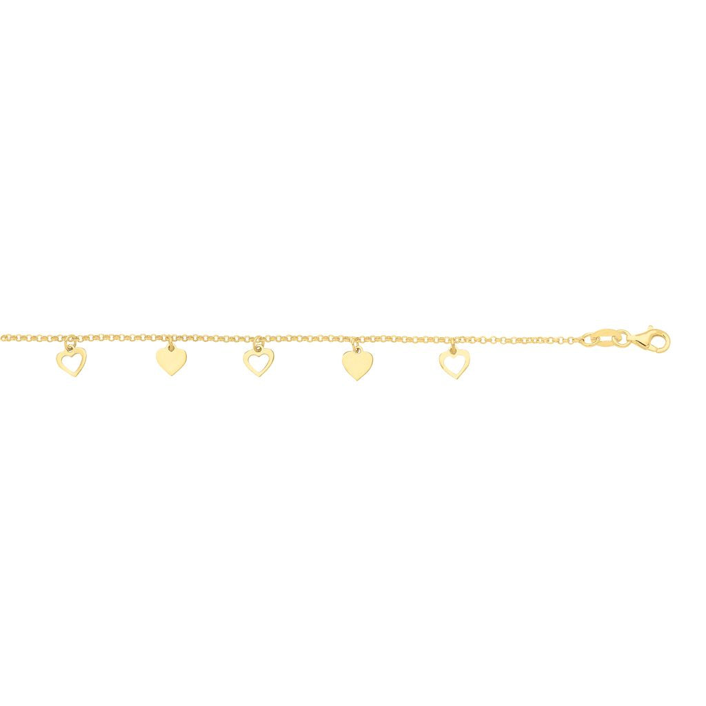 Hearts Bracelet - Gold Plated