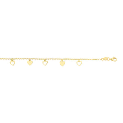 Hearts Bracelet - Gold Plated