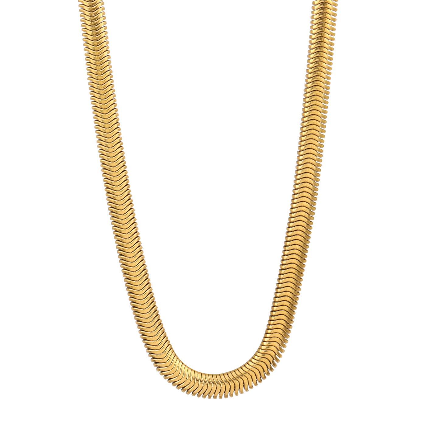 Stainless Steel Gold Plated Snake Chain Necklace