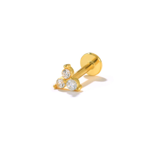Trio Flatback Zirconia Earring SINGLE -GP