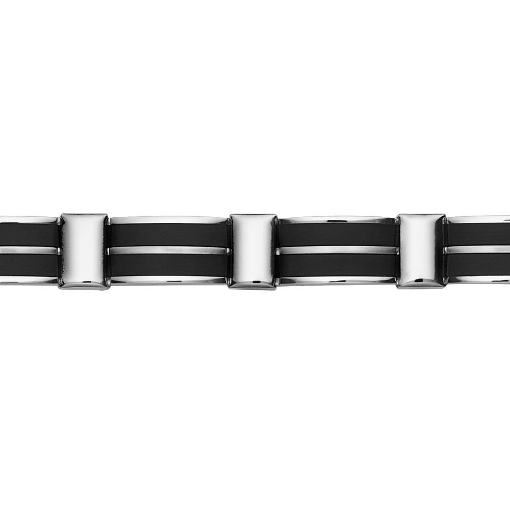 Blaze Stainless Black Rubber Bracelet
