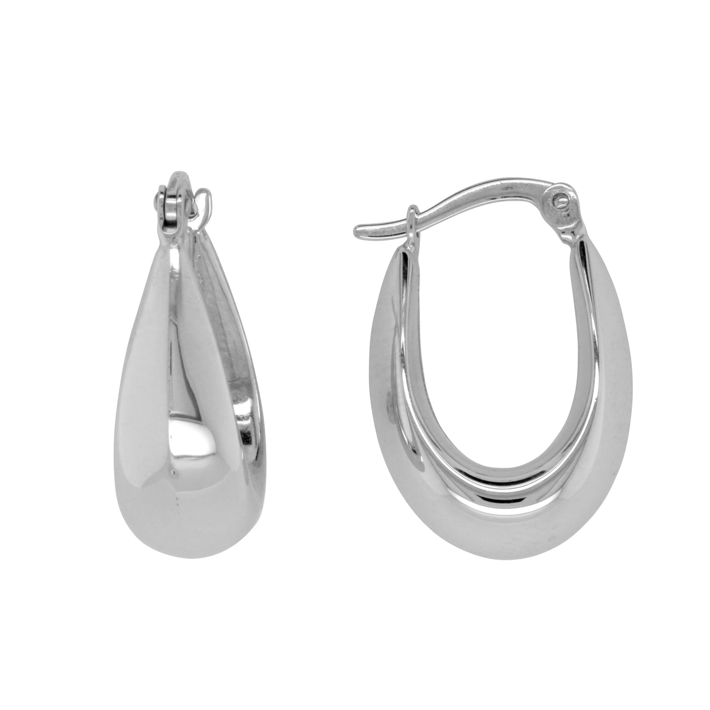 9K WHITE GOLD SILVER FILLED TAPER EARRINGS