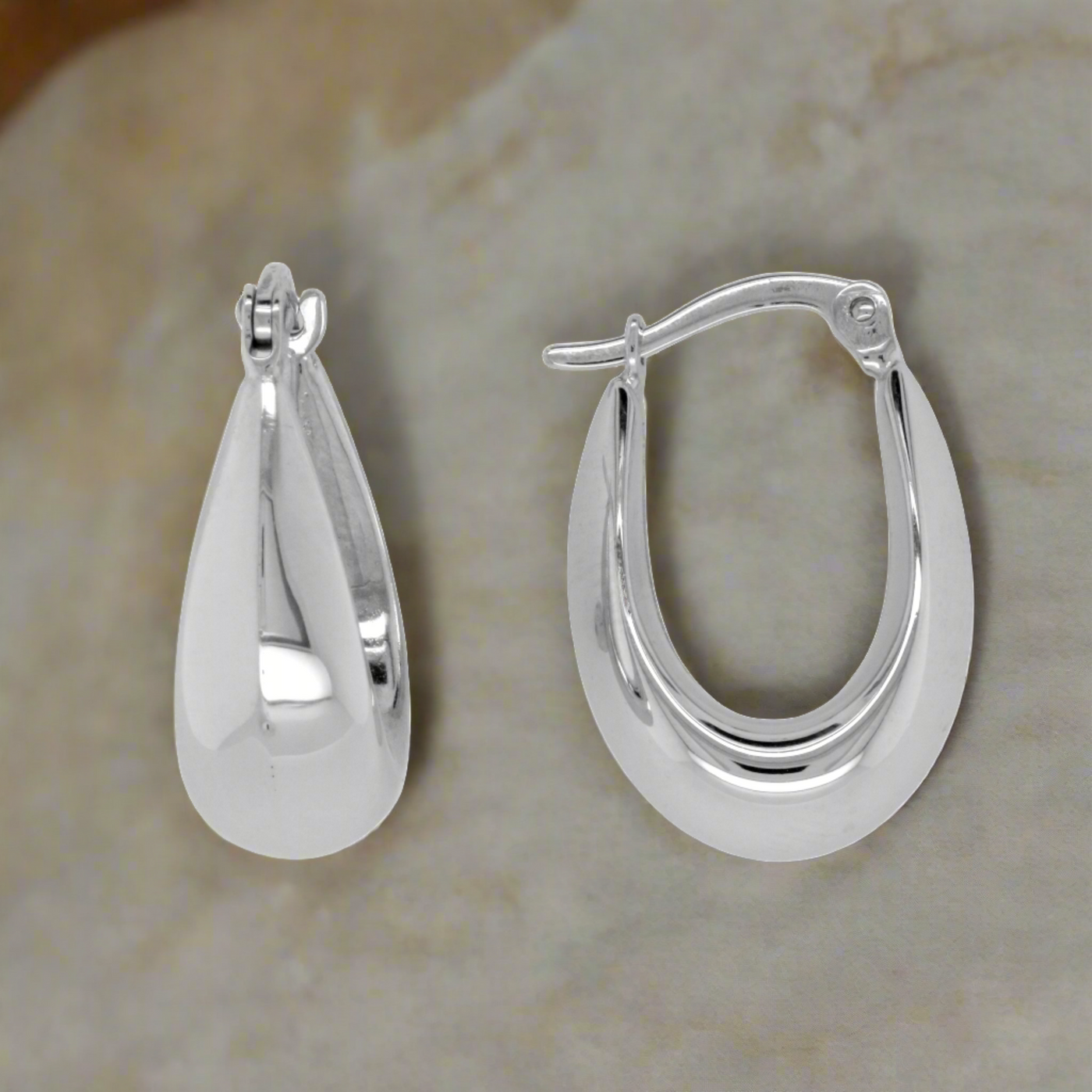 9K WHITE GOLD SILVER FILLED TAPER EARRINGS