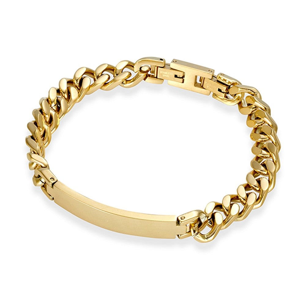 Blaze Stell Gold Plated Curb ID Bracelet