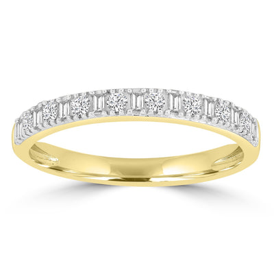 9K Diamond Baguette Band